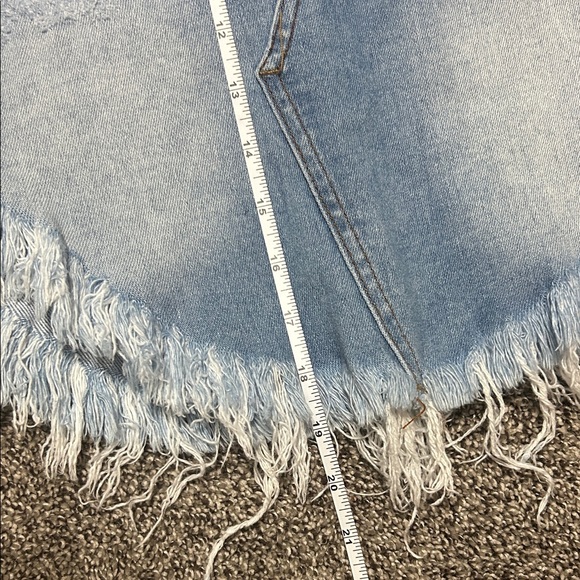 Distressed Denim Mini Skirt - Picture 2 of 6